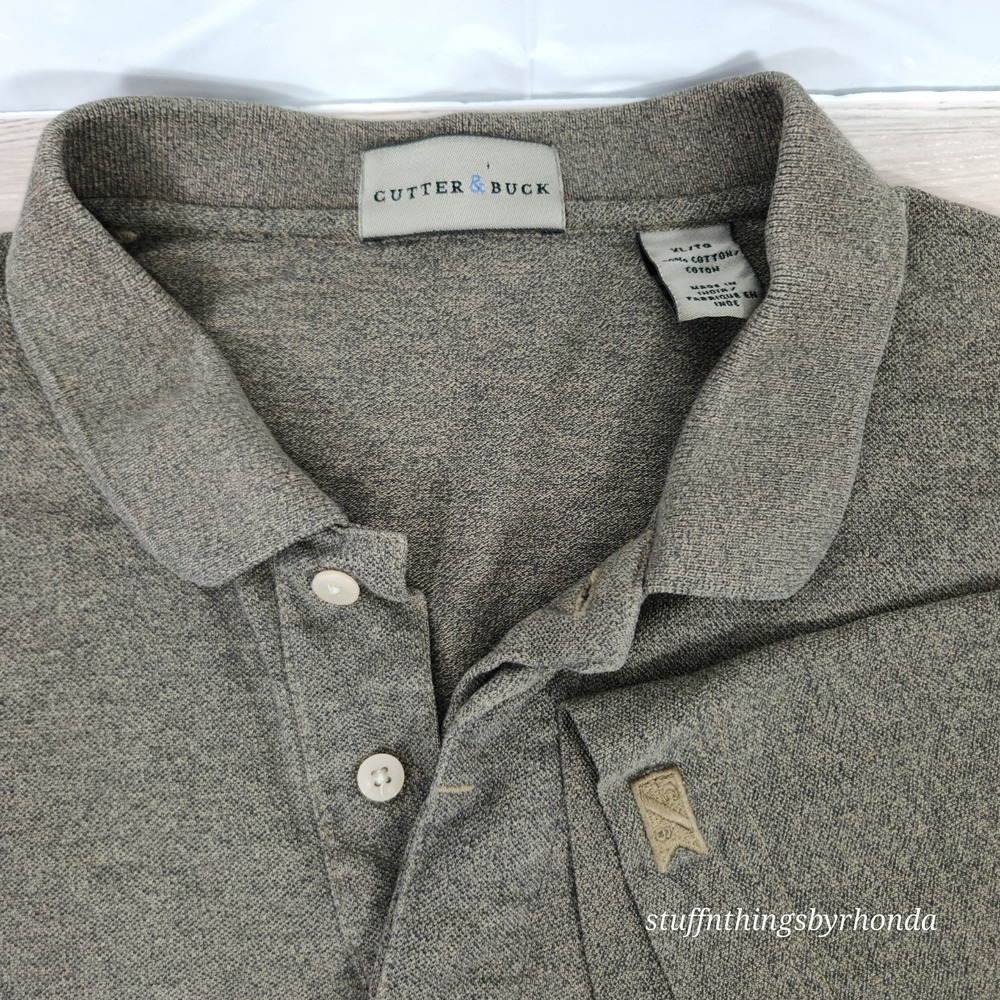 Cutter And Buck Mens Sz‎ X-Large Short Sleeve Polo Shirt Heathered Sandstone
